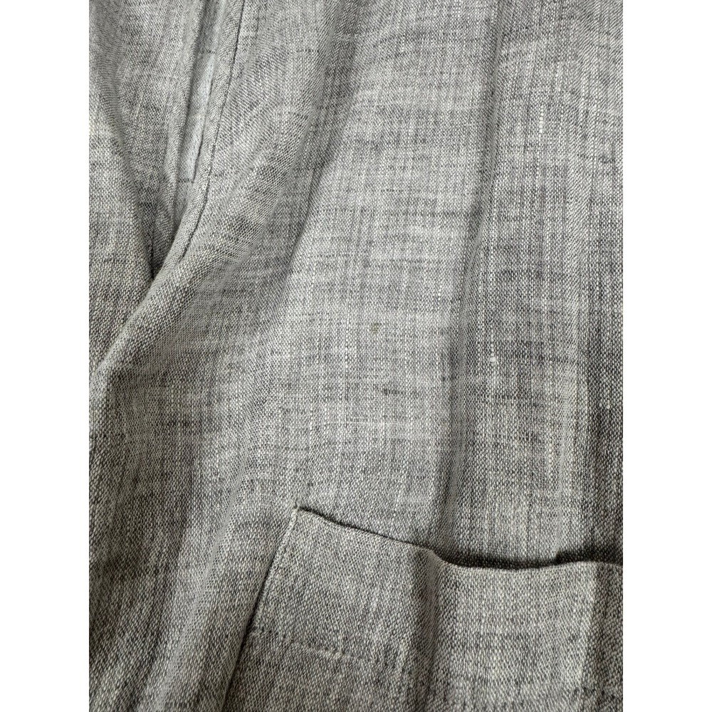 Eileen Fisher Grey Linen Blend Open Front Cardigan Jacket Small Pockets - Picture 6 of 10